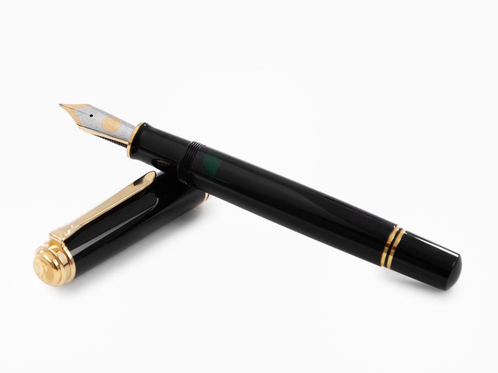 Pelikan M1000 Fountain Pen, Black Resin, Gold trim, 987396