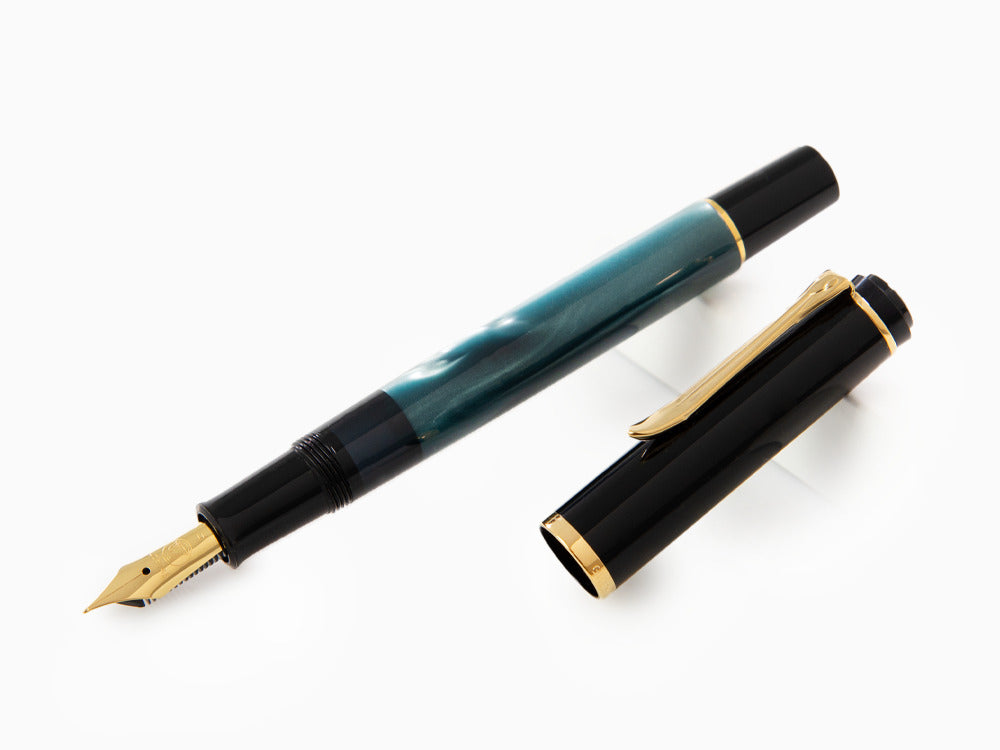 Pelikan Classic 200 Fountain Pen, Marbled, Green, Gold trim, 994103