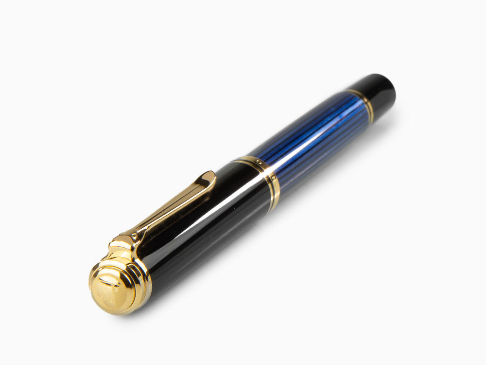 Pelikan M800 Fountain Pen, Blue Resin, Gold trim, 995951