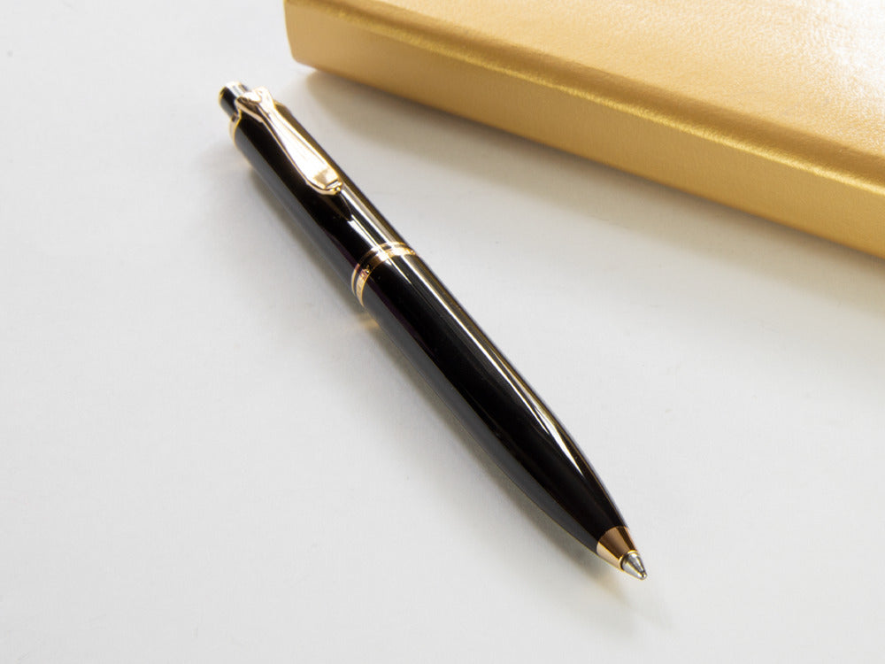 Pelikan K400 Ballpoint pen, Black Resin, Gold trim, 987784