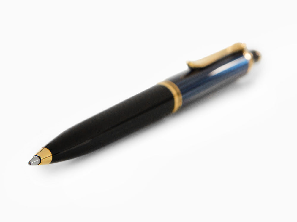 Pelikan K400 Ballpoint pen, Black and blue, Gold trim, 987800