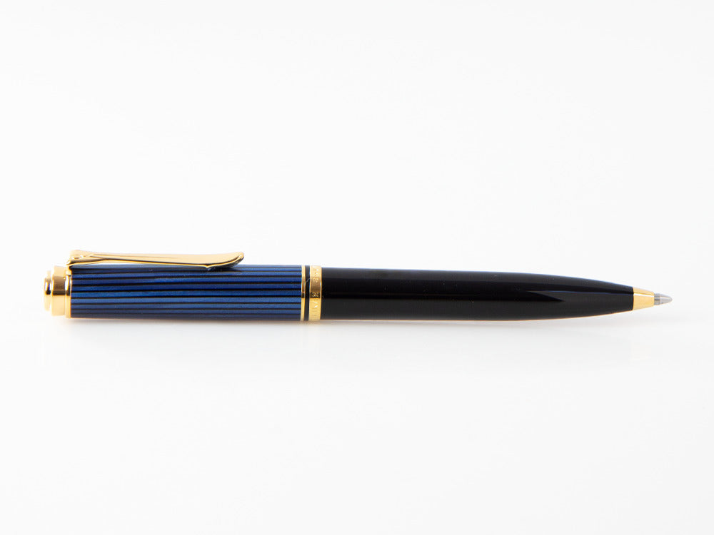 Pelikan K600 Ballpoint pen, Black and blue, Gold trim, 988378