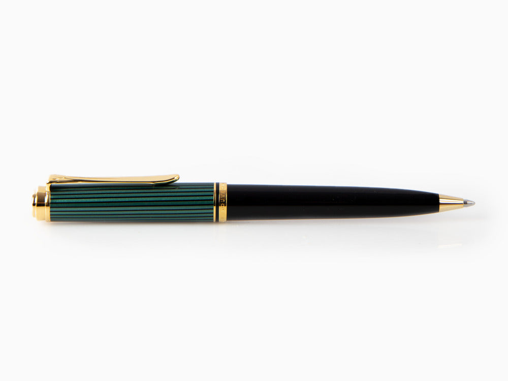 Pelikan K800 Ballpoint pen, Black and green, Gold trim, 987834