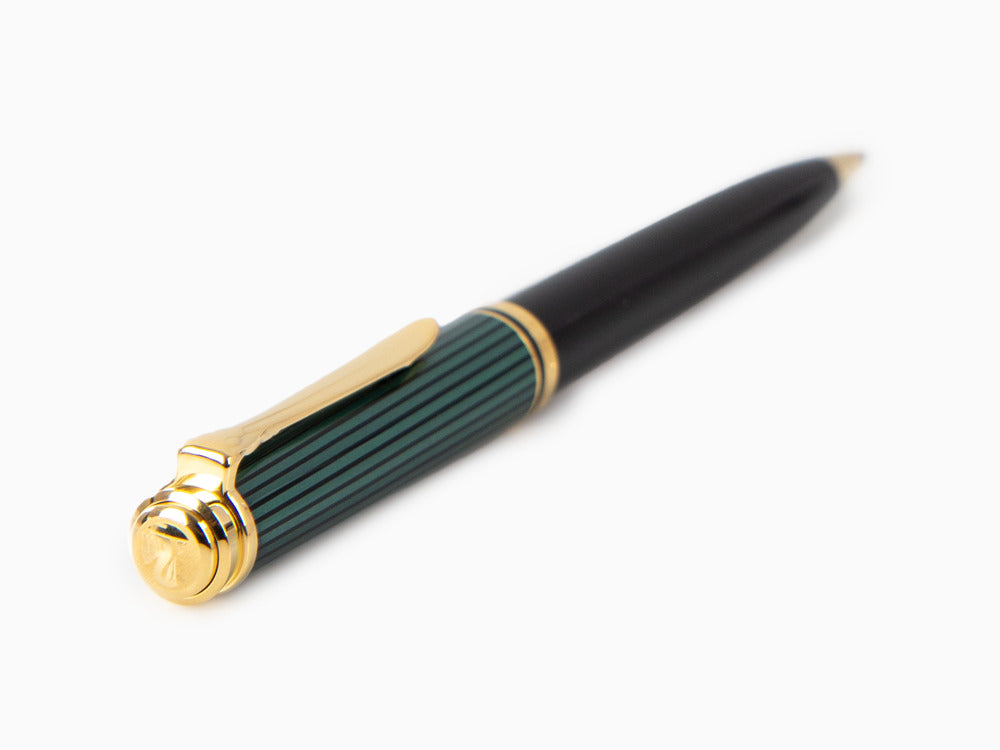 Pelikan K800 Ballpoint pen, Black and green, Gold trim, 987834