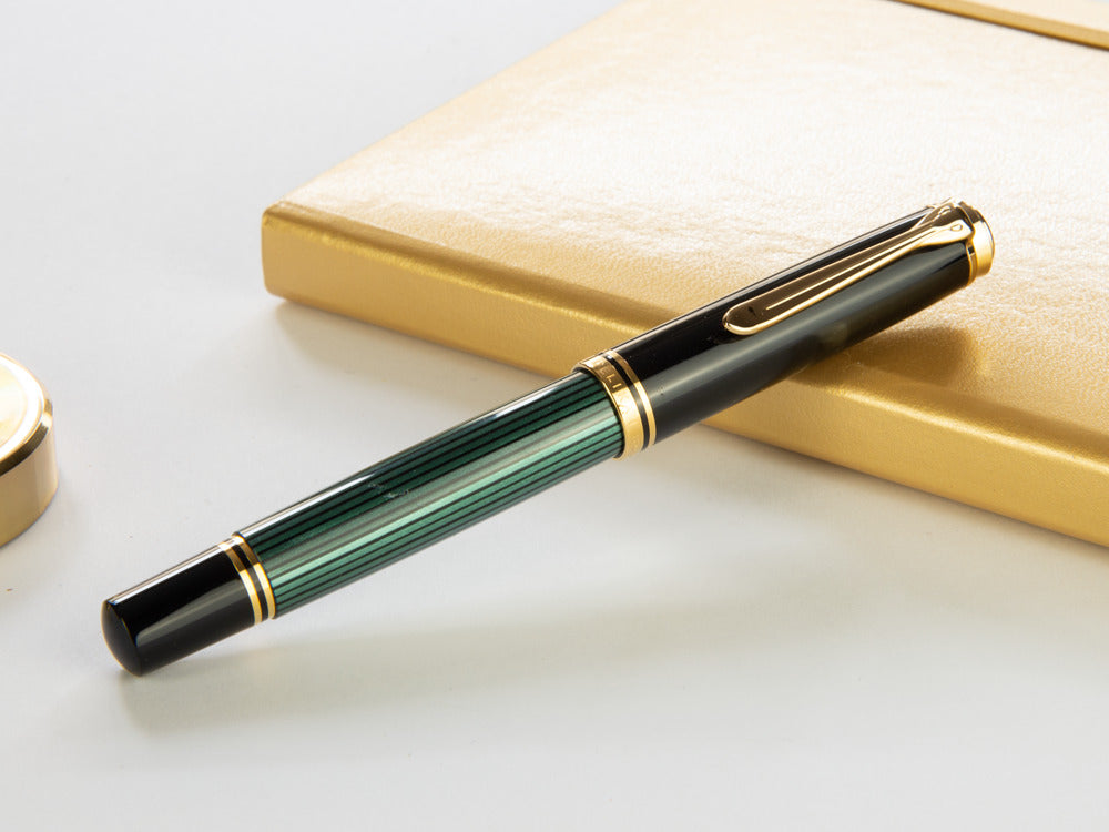 Pelikan R800 Rollerball pen, Green resin, Gold trim, 987990