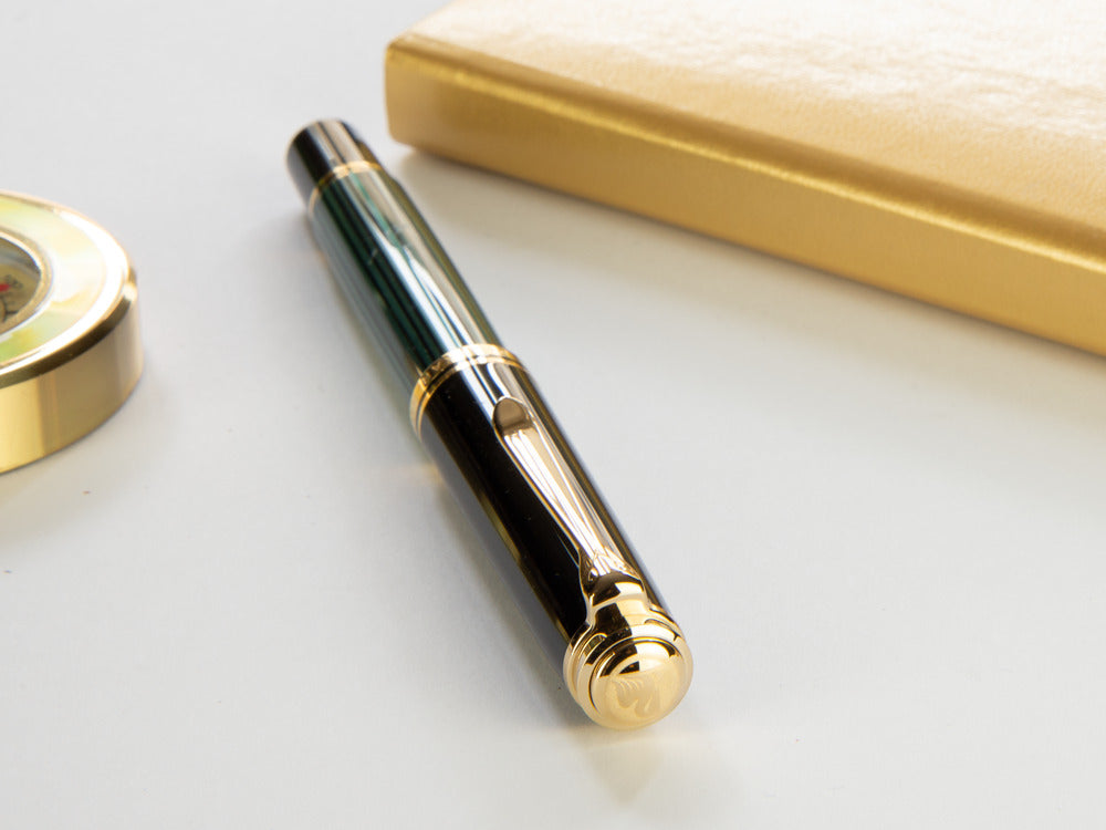 Pelikan R800 Rollerball pen, Green resin, Gold trim, 987990