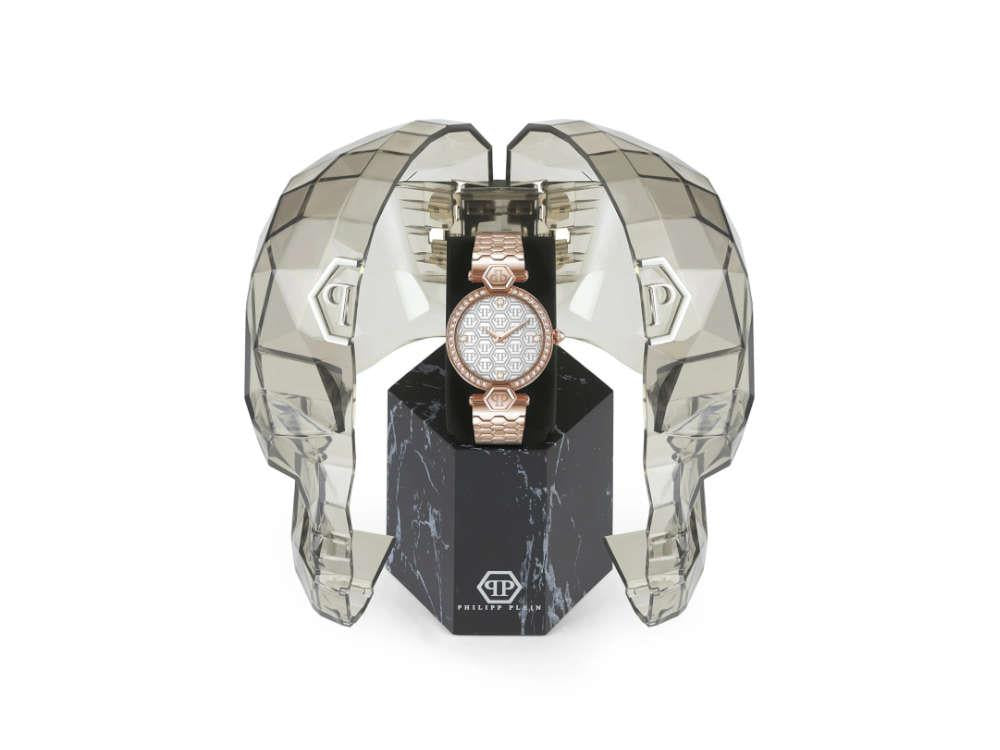 Philipp Plein Couture Lady Quartz Watch, PVD Rose Gold, White, 32 mm, PWEAA0821