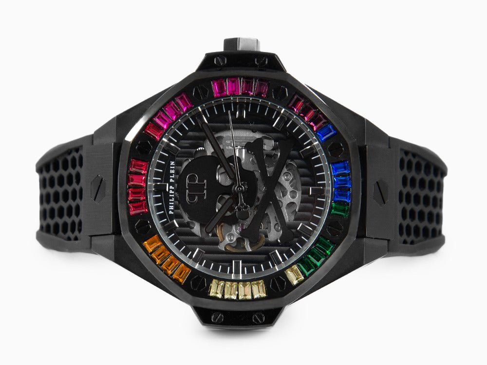 Philipp Plein Skeleton Royal Automatic Watch, PVD, Black, 46 mm, PWPFA0424