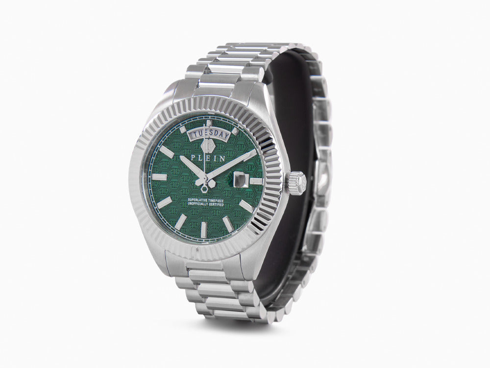 Philipp Plein Date Superlative Quartz Watch, Green, 42 mm, PWPNA0124