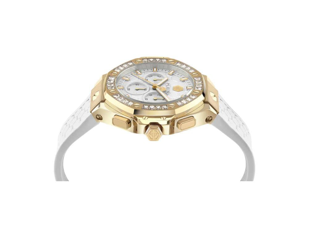 Philipp Plein Plein Chrono Royal Quartz Watch, PVD Gold, White, 42 mm, PWPSA0624