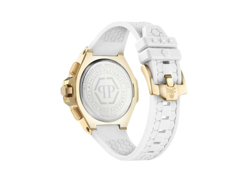 Philipp Plein Plein Chrono Royal Quartz Watch, PVD Gold, White, 42 mm, PWPSA0624