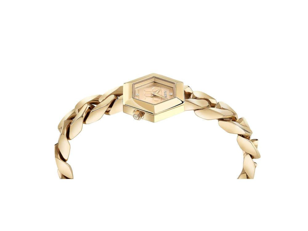 Philipp Plein The Hexagon Groumette Lady Quartz Watch, Golden, 28 mm, PWWBA0323