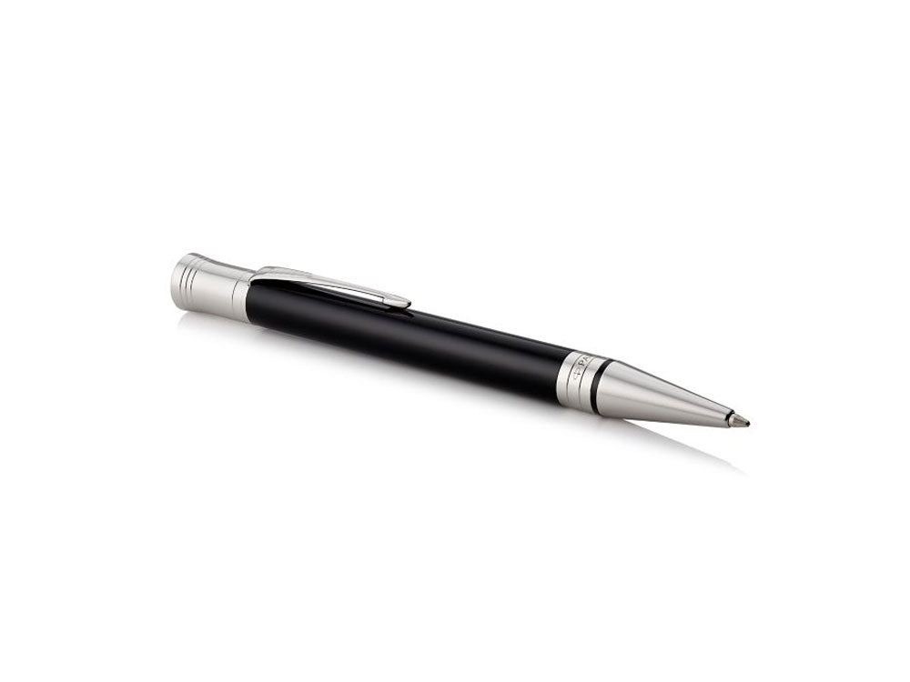 Parker Duofold Ballpoint Pen, Precious Resine, Palladium Trim, Black, 1931390