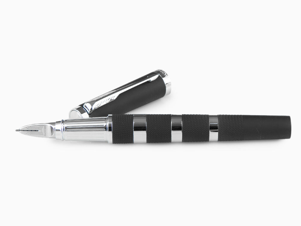 Parker Ingenuity Fountain Pen, Lacquer, Chrome Trim, Black, 1931469