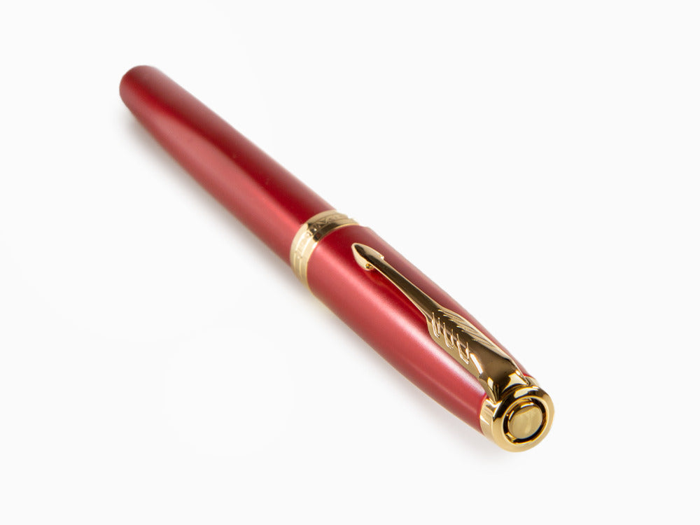 Parker Sonnet Fountain Pen, Lacquer, Gold Trim, Red, 1931474