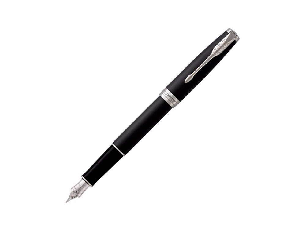 Parker Sonnet Fountain Pen, Lacquer, Palladium Trim, Black, 1931522