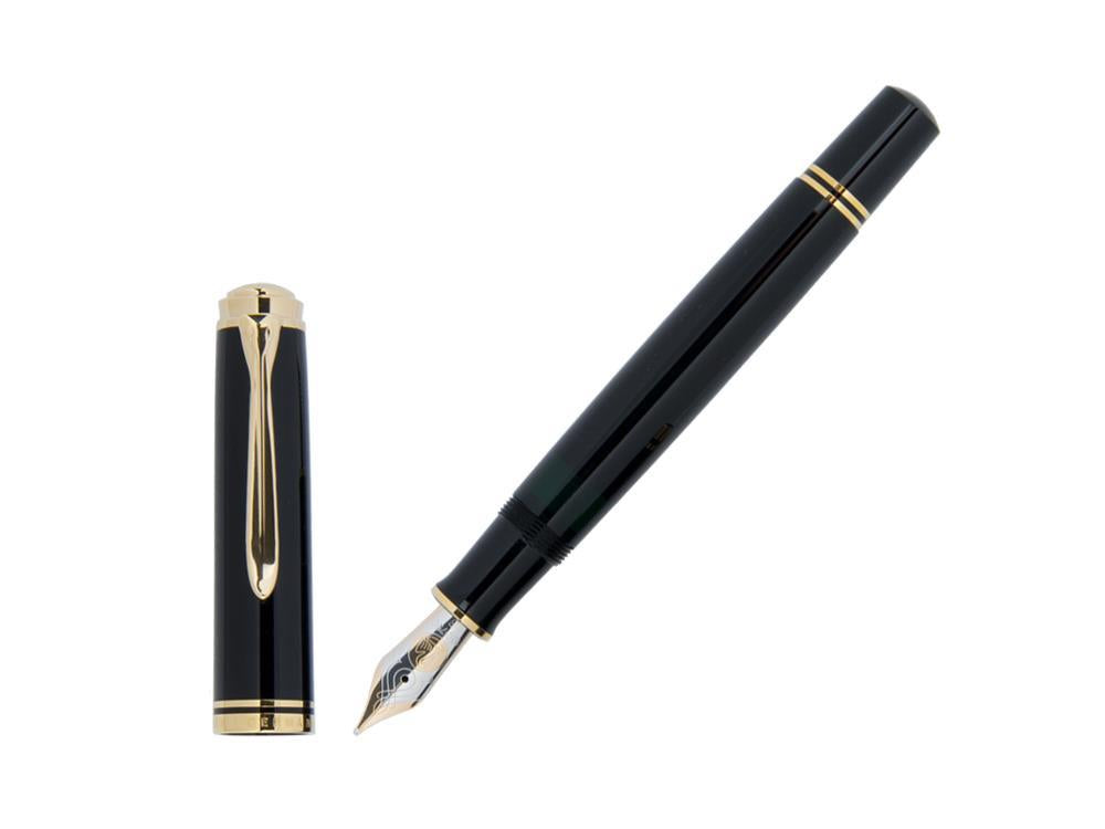 Pelikan M800 Fountain Pen, Black Resin, Gold trim, 18K Nib, 995571