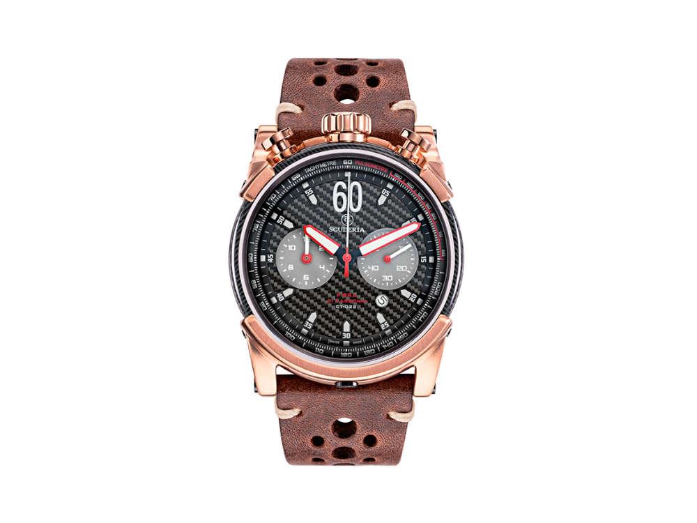 Scuderia Bullet Head Quartz Watch, PVD Rose Gold, Black, 44 mm, CWEI00319