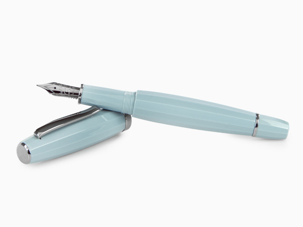 Scribo Feel Fountain Pen, Blue Resin, Ruthenium, Flex nib, FEEFP03RT1403