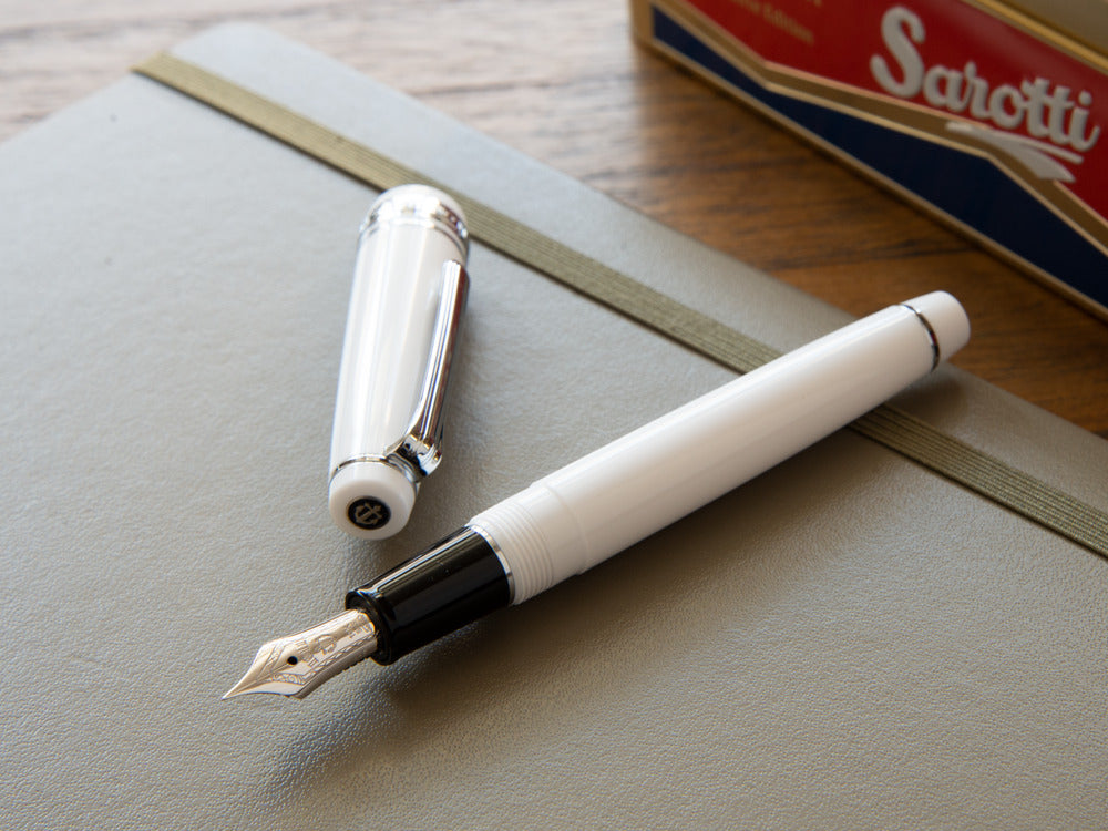 Sailor Professional Gear Slim Silver Fountain Pen, White, Rhodium