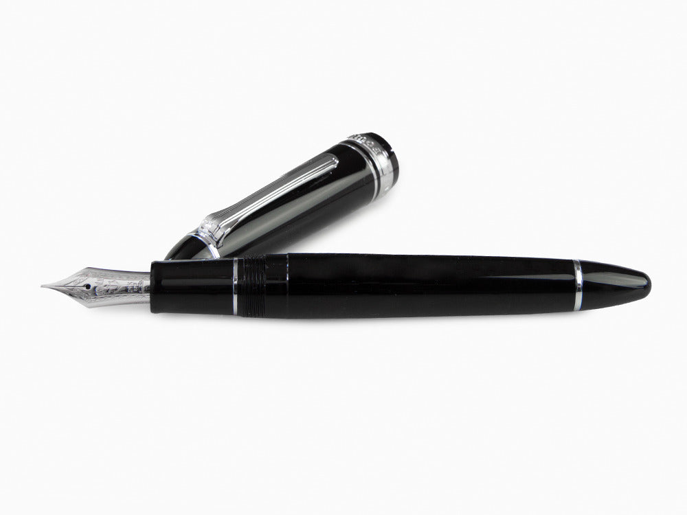 Sailor 1911 Large Silver Series Fountain Pen, Black, Chrome, 11-2024-420