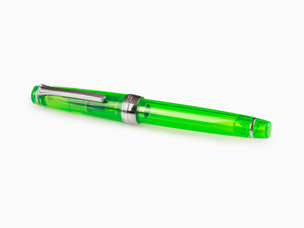 Sailor Professional Gear Slim Demonstrator Fountain Pen, Green, Chrome