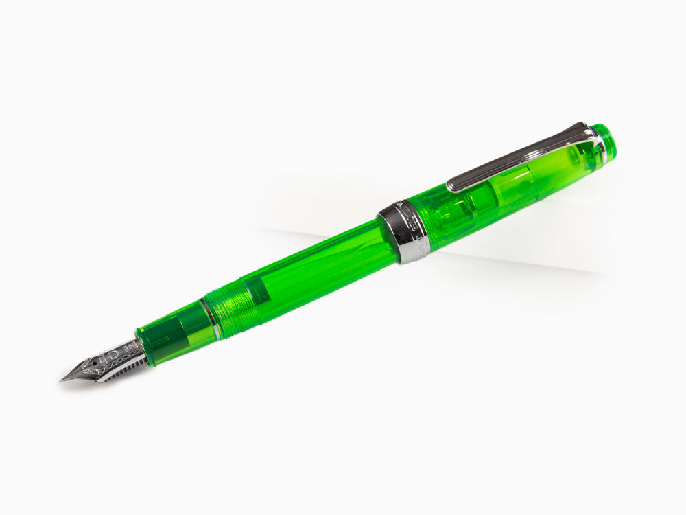 Sailor Professional Gear Slim Demonstrator Fountain Pen, Green, Chrome