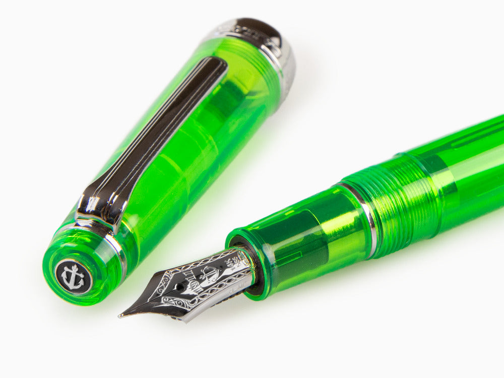 Sailor Professional Gear Slim Demonstrator Fountain Pen, Green, Chrome