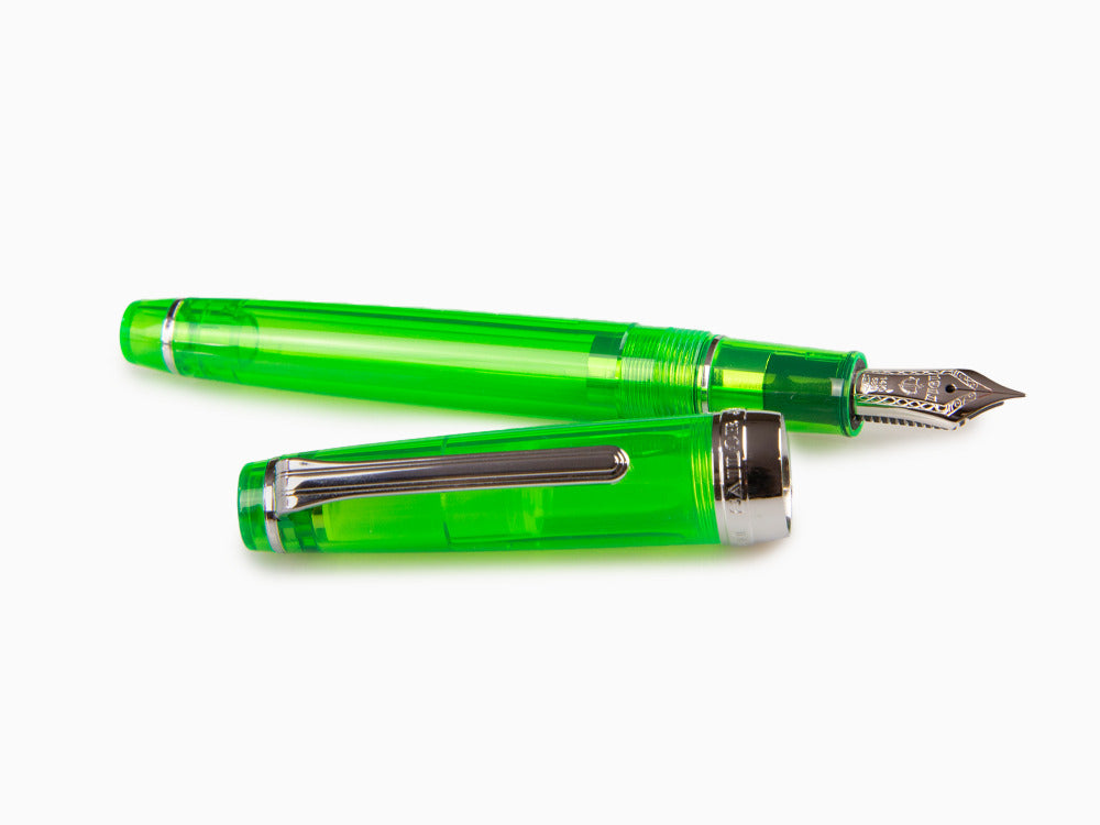 Sailor Professional Gear Slim Demonstrator Fountain Pen, Green, Chrome