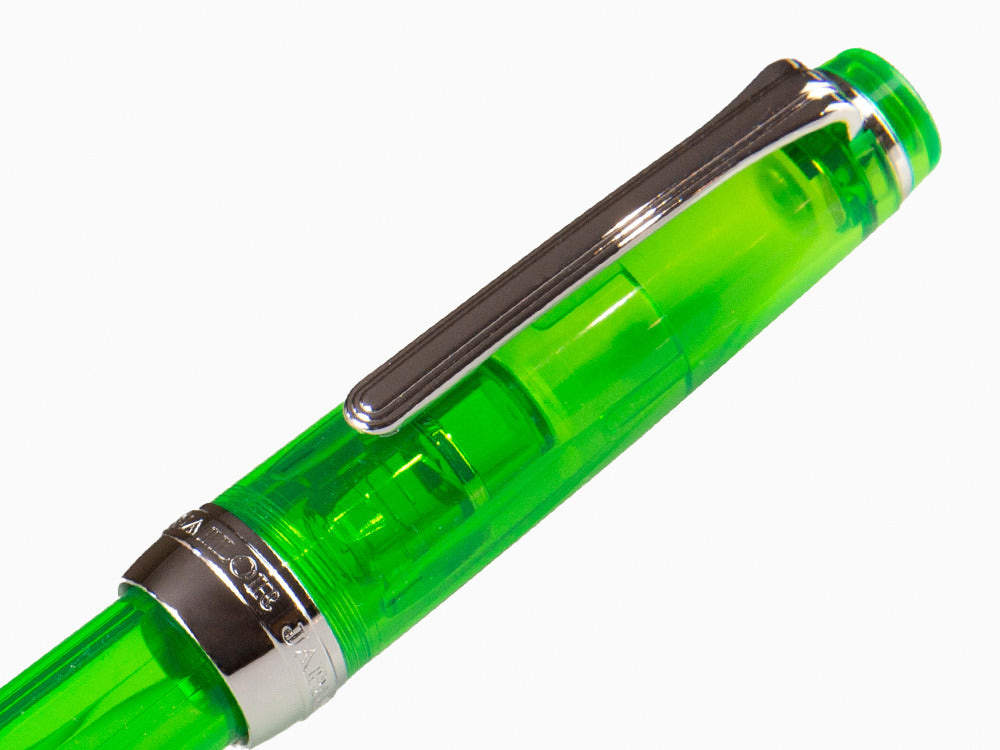 Sailor Professional Gear Slim Demonstrator Fountain Pen, Green, Chrome