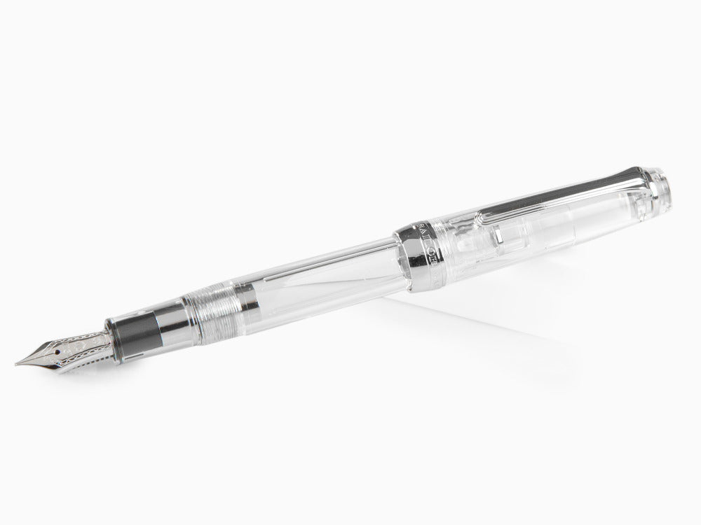 Sailor Professional Gear Slim Demonstrator Silver Fountain Pen, Chrome