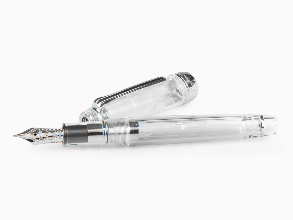 Sailor Professional Gear Slim Demonstrator Silver Fountain Pen, Chrome