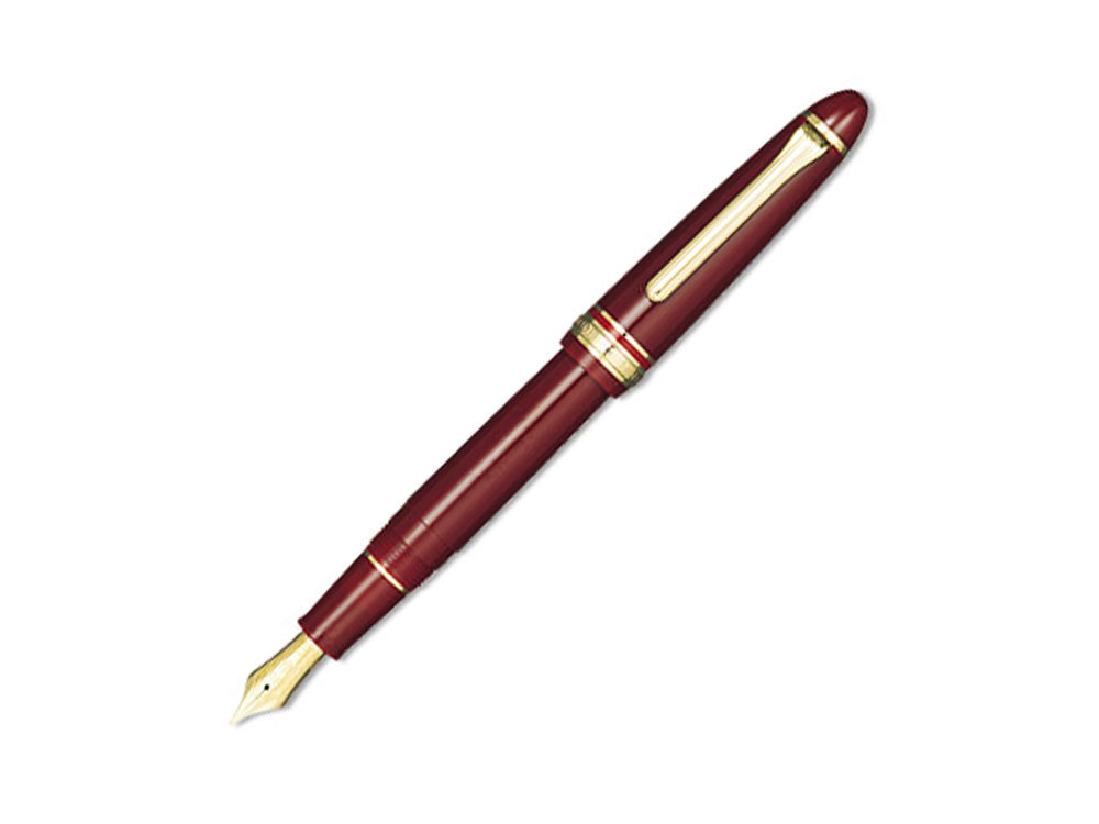 Sailor 1911 Standard Series Fountain Pen, Burgundy, Resin, Gold Trim