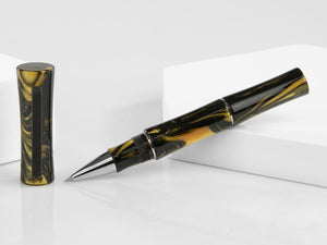 Tibaldi Bamboo Dust Rollerball pen, Resin, Black, Palladium, BMB-3D395-RB