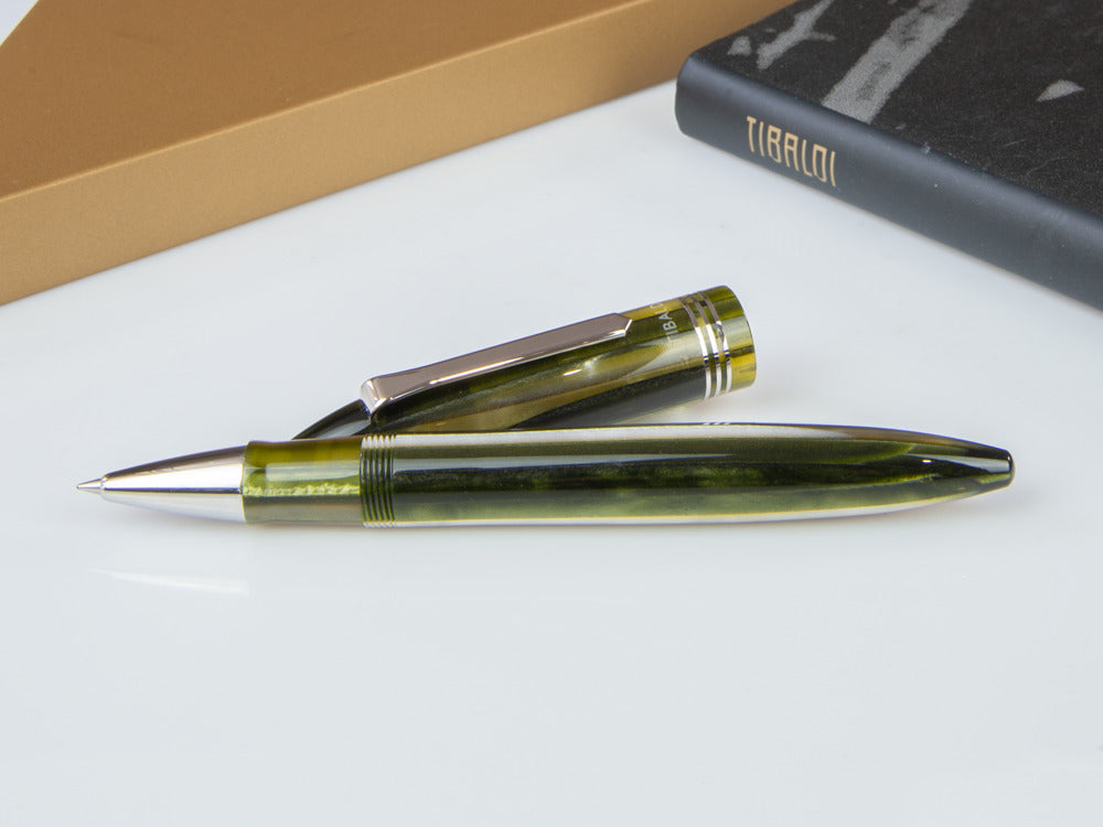 Tibaldi Bononia Martini Olive Rollerball pen, Resin, Green, Palladium, BNN-73-RB