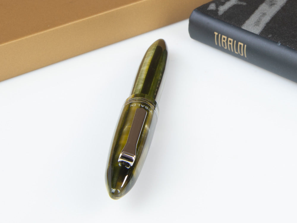 Tibaldi Bononia Martini Olive Rollerball pen, Resin, Green, Palladium, BNN-73-RB