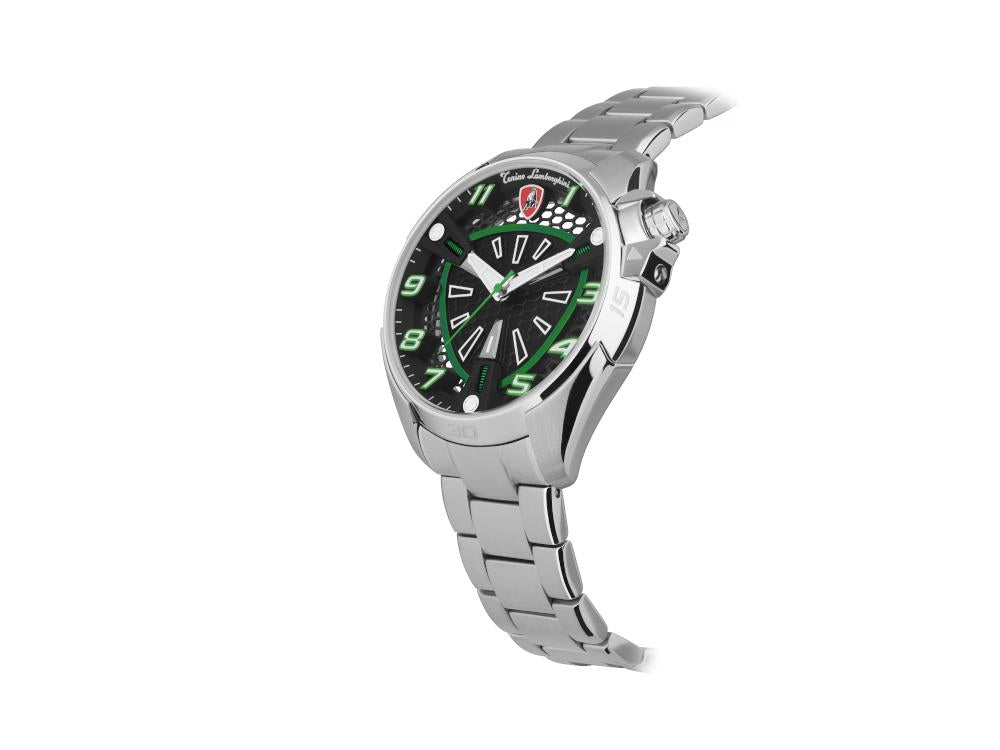 Tonino Lamborghini Shock Abs Quartz Watch, Green, 42 mm, Bracelet, TLABSG-SS-B