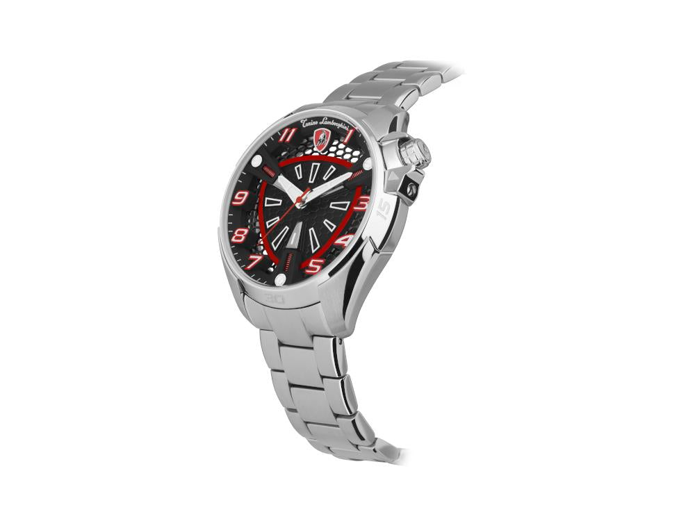 Tonino Lamborghini Shock Abs Quartz Watch, Red, 42 mm, Bracelet, TLABSR-SS-B