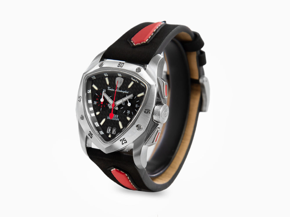 Tonino Lamborghini New Spyder Quartz Watch, Black, 43 mm, Chronograph, TLF-A13-1