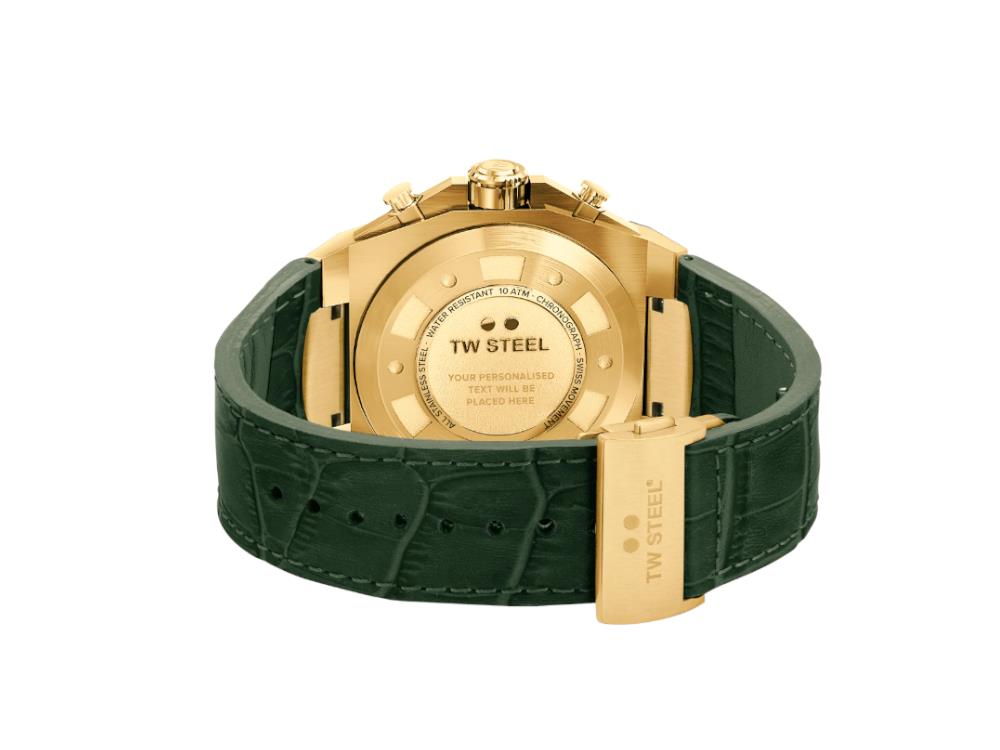 TW Steel Ceo Tech Quartz Watch, Green, 45 mm, Leather strap, 10 atm, CE4085