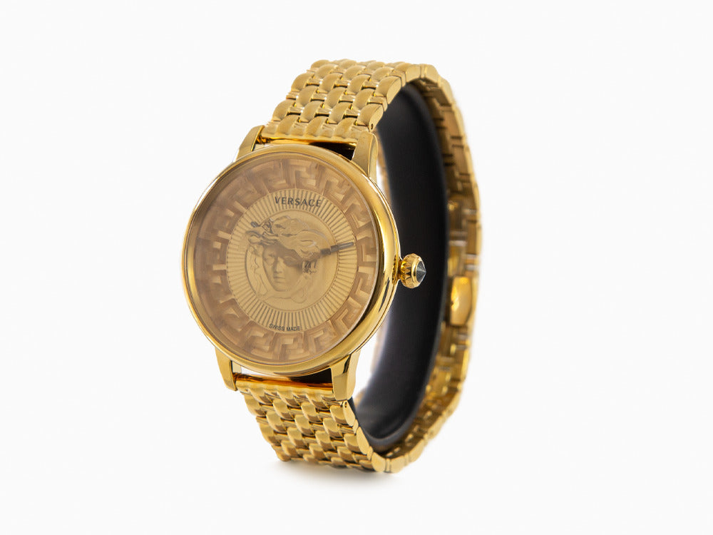 Versace Medusa Alchemy Quartz Watch, PVD Gold, Golden, 38 mm, VE6F00623