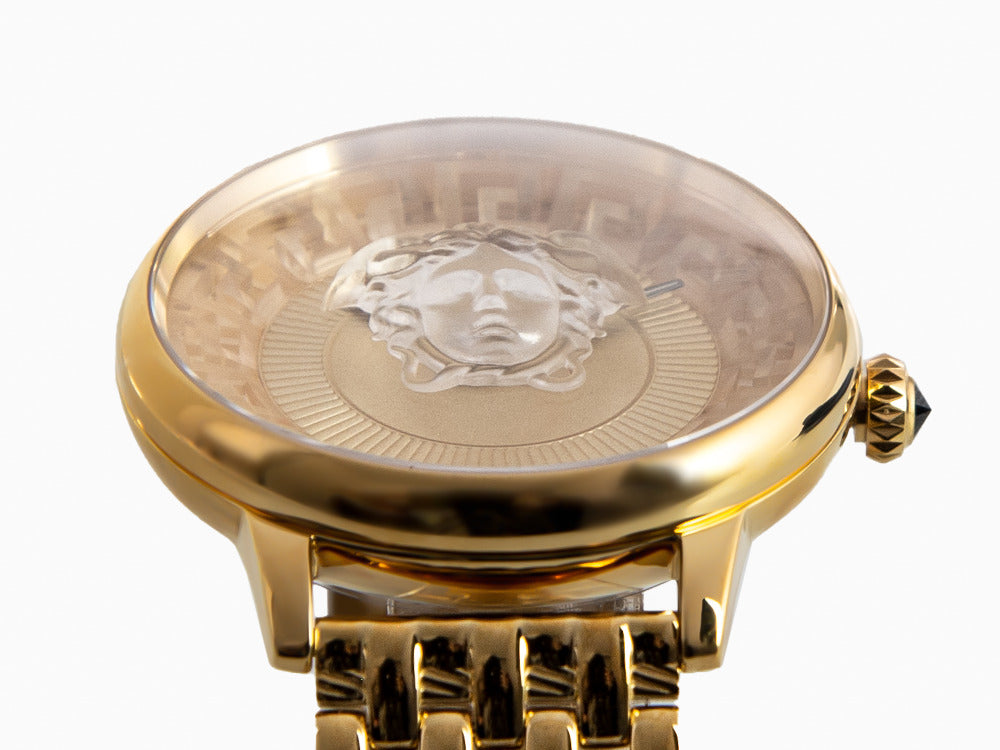 Versace Medusa Alchemy Quartz Watch, PVD Gold, Golden, 38 mm, VE6F00623