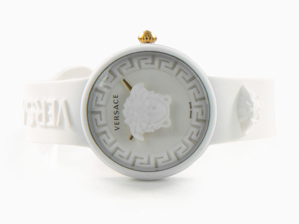 Versace Medusa Pop Quartz Watch, Silicon, White, 39 mm, VE6G00123