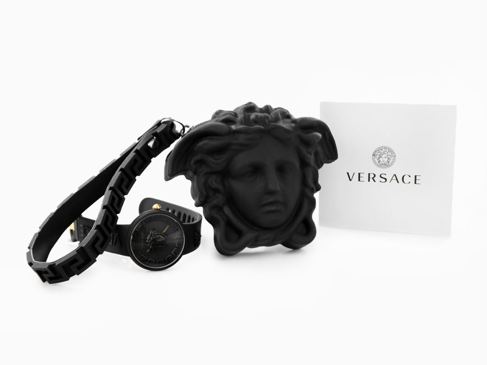 Versace Medusa Pop Quartz Watch, Silicon, Black, 39 mm, VE6G00223