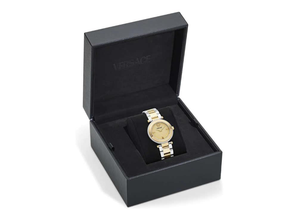 Versace Reve Quartz Watch, PVD Gold, Golden, 35 mm, Sapphire Crystal, VE8B00324