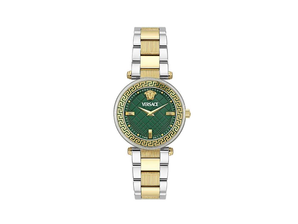 Versace Reve Quartz Watch, PVD Gold, Green, 35 mm, Sapphire Crystal, VE8B00524