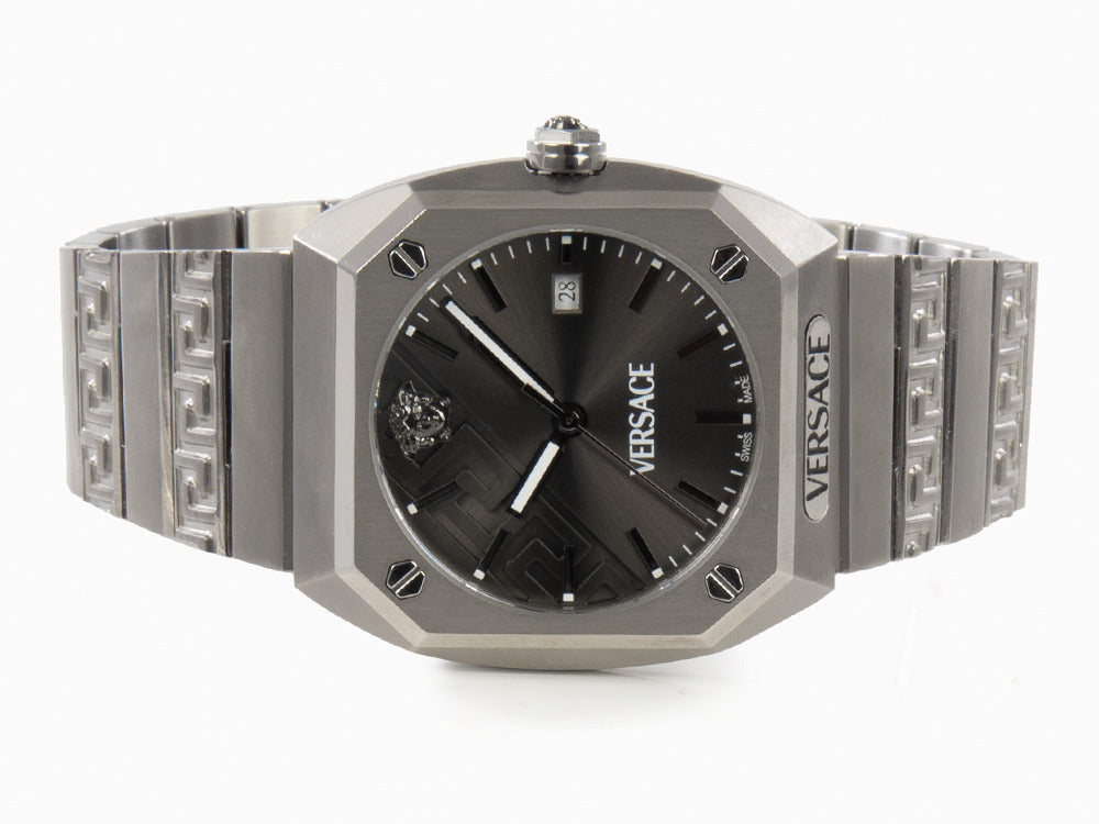 Versace Antares Quartz Watch, Titanium, Grey, 44 x 41.5 mm, VE8F00524