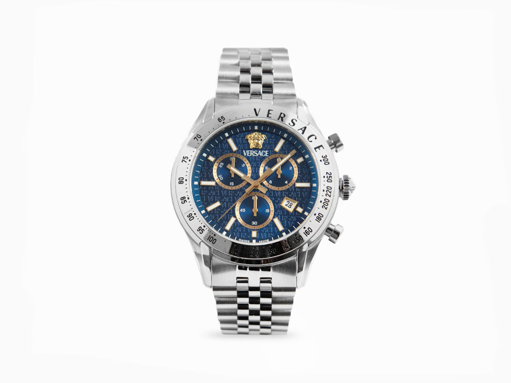 Versace Chrono Master Quartz Watch, Blue, 44 mm, Sapphire Crystal, VE8R00324