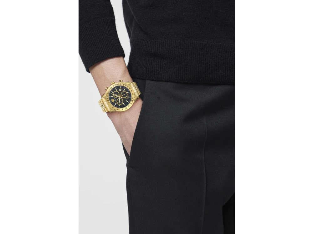 Versace Chrono Master Quartz Watch, PVD Gold, Black, 44 mm, VE8R00624