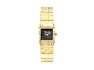 Versace Mosaic Quartz Watch, PVD Gold, Black, 22 mm, Sapphire Crystal, VE9B00324